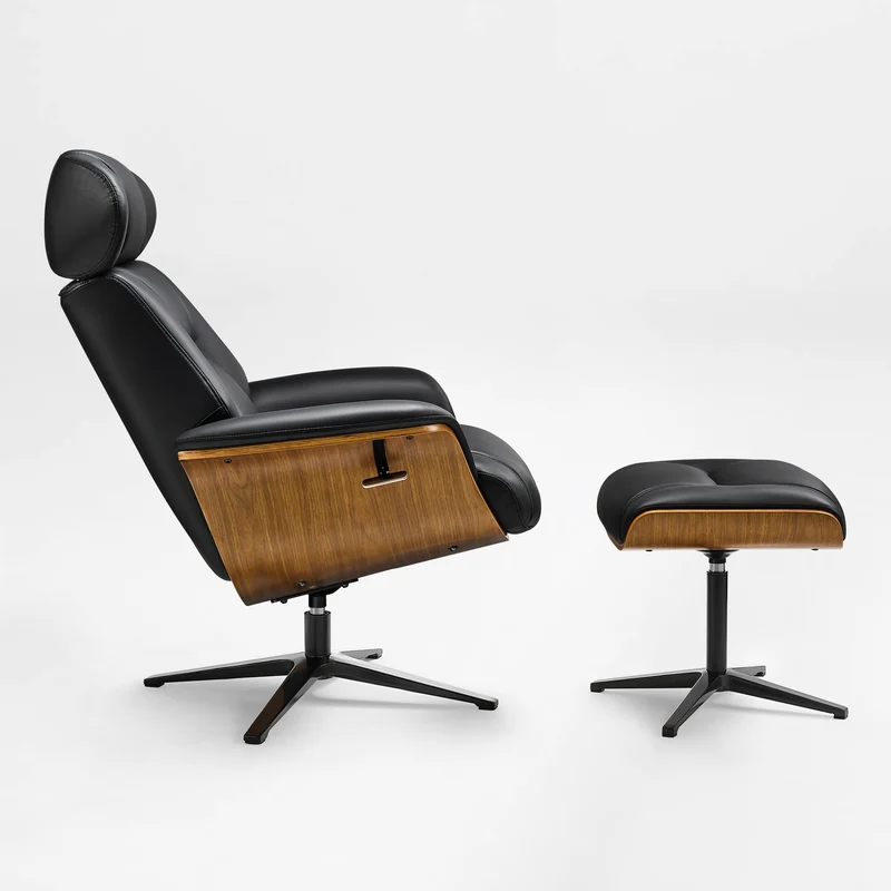 Matteo,Napa Leather Lounge Chair and Ottoman