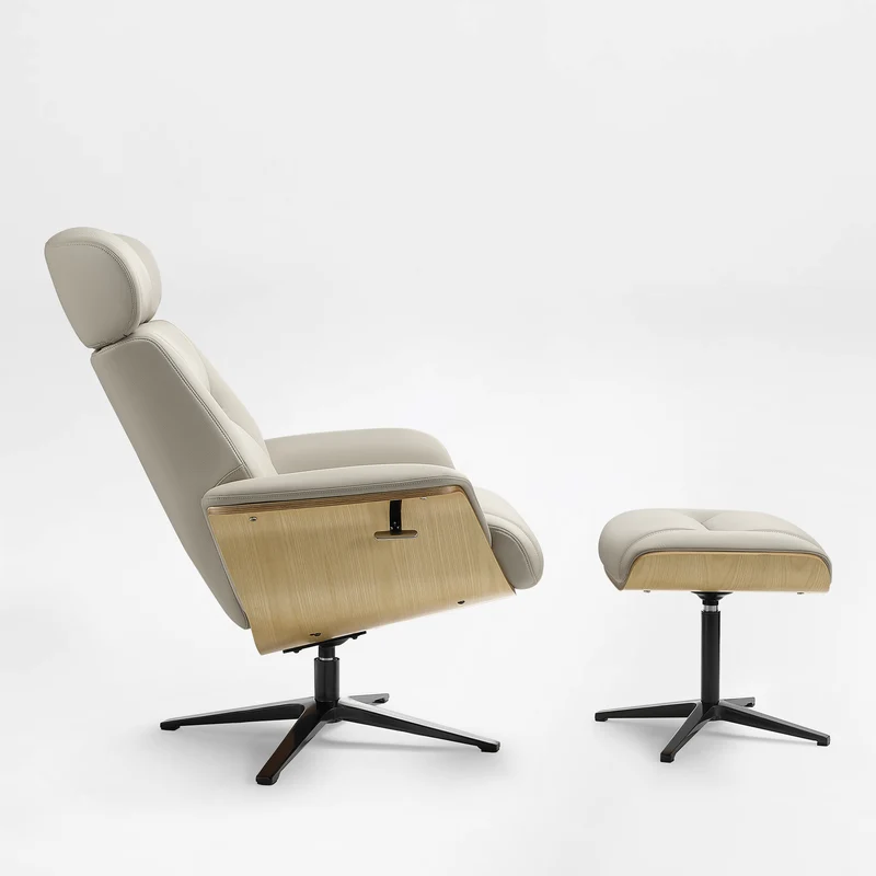 Matteo,Napa Leather Lounge Chair and Ottoman