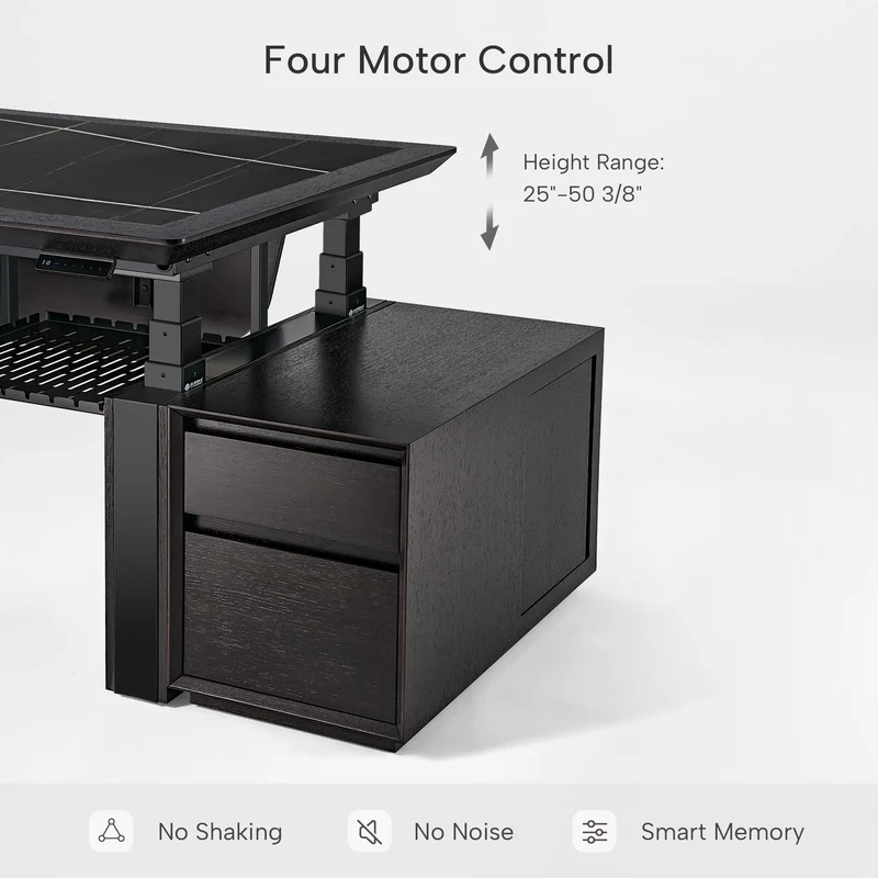 Zen Classic Executive Standing Desk with Cabinets (86"x39")