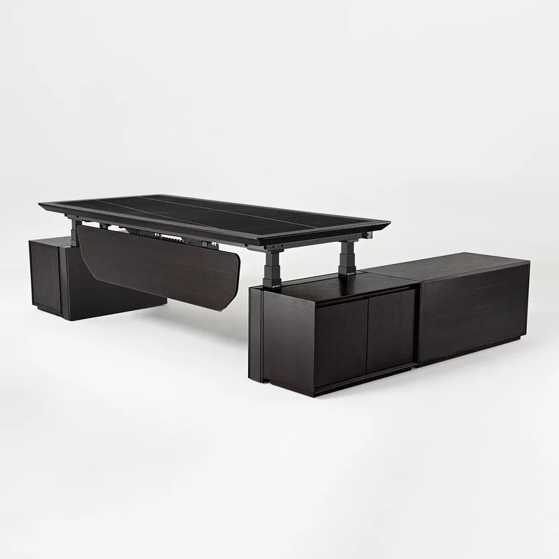 Zen Classic Executive Standing Desk with Cabinets (86"x39")