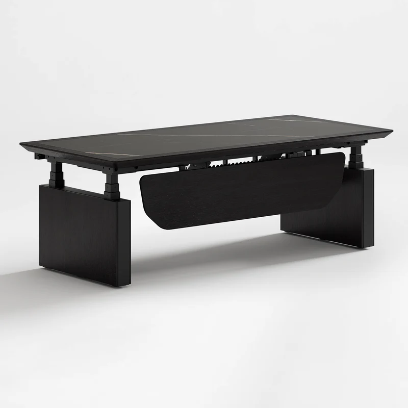 Zen Classic Executive Standing Desk with Cabinets (86"x39")