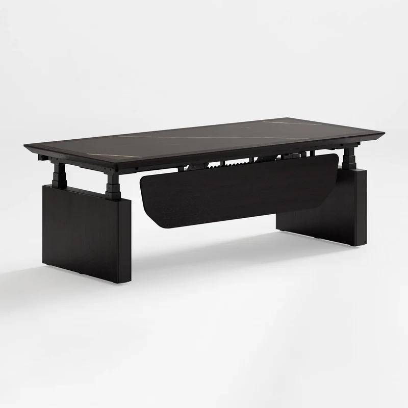 Zen Classic Executive Standing Desk with Cabinets (86"x39")
