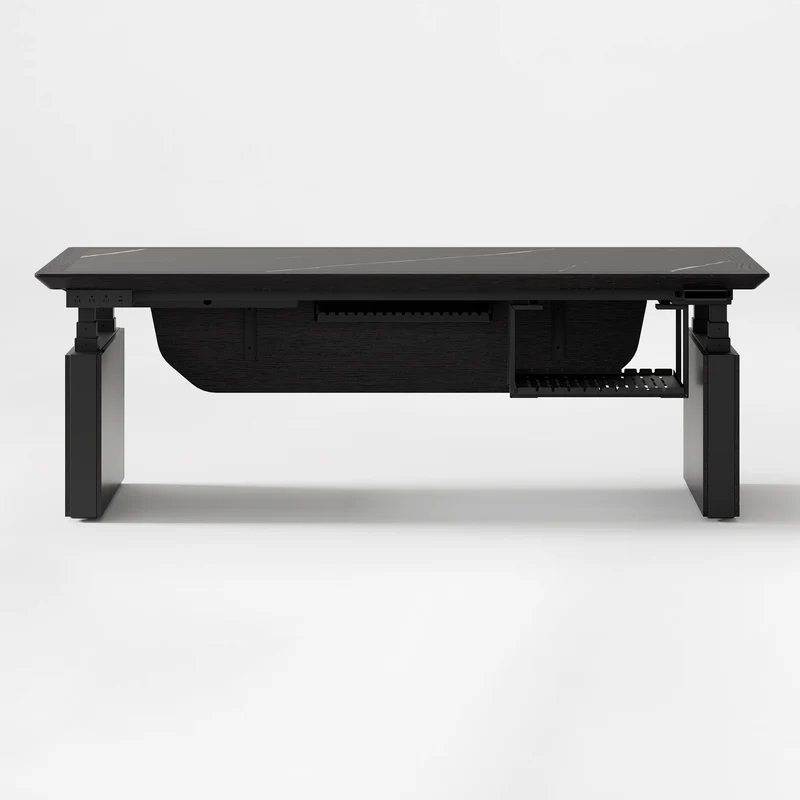 Zen Classic Executive Standing Desk with Cabinets (86"x39")