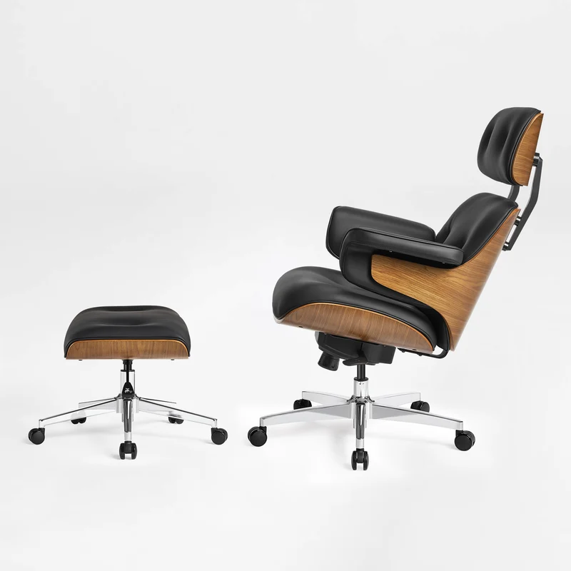Mathias Leather Executive Chair with Ottoman
