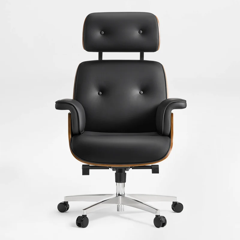 Mathias Leather Executive Chair with Ottoman