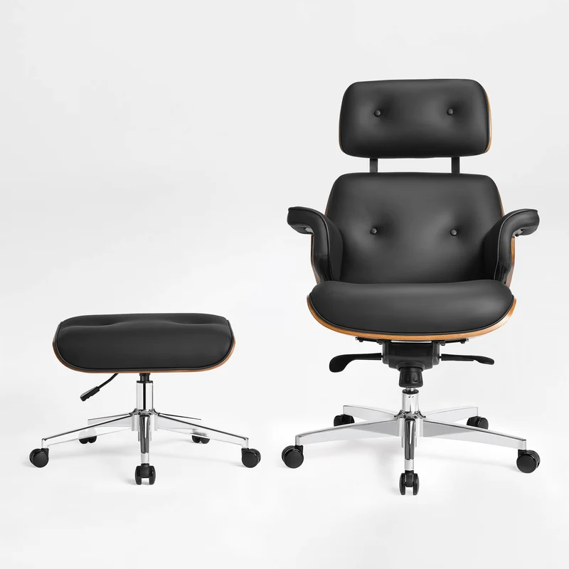 Mathias Leather Executive Chair with Ottoman