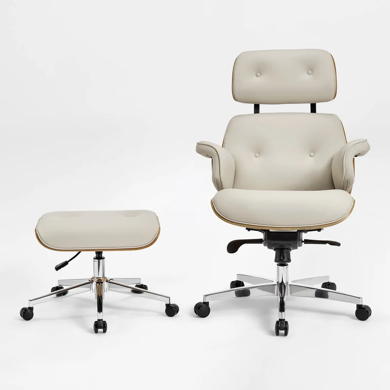 Mathias Leather Executive Chair with Ottoman