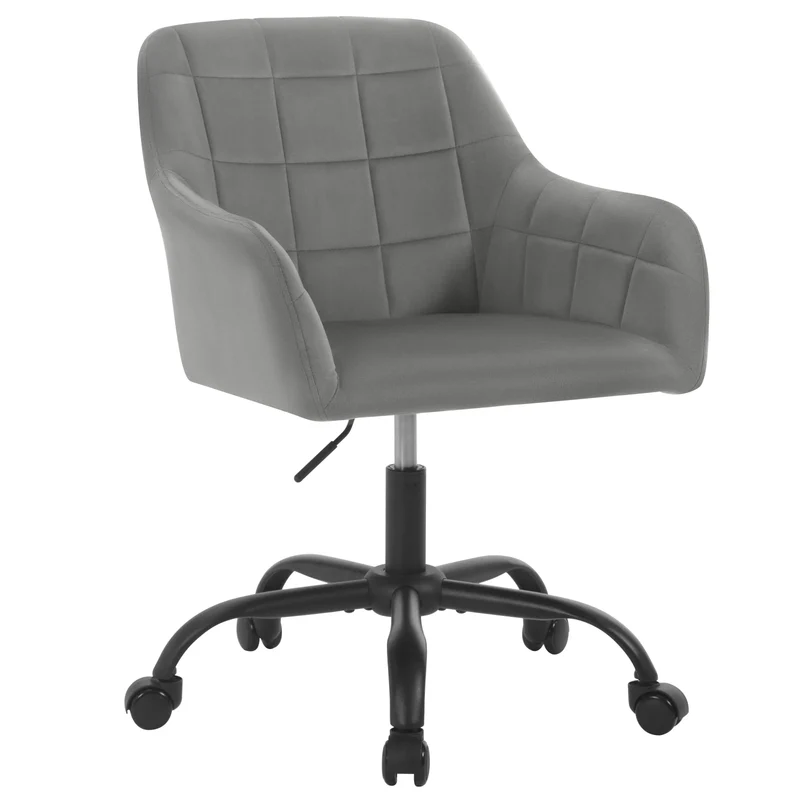 Höhenverstellbarer Ergonomischer Bürostuhl mit Rollen – Drehbar – Mit Armlehnen – 58 x 77–85 x 60,5 cm