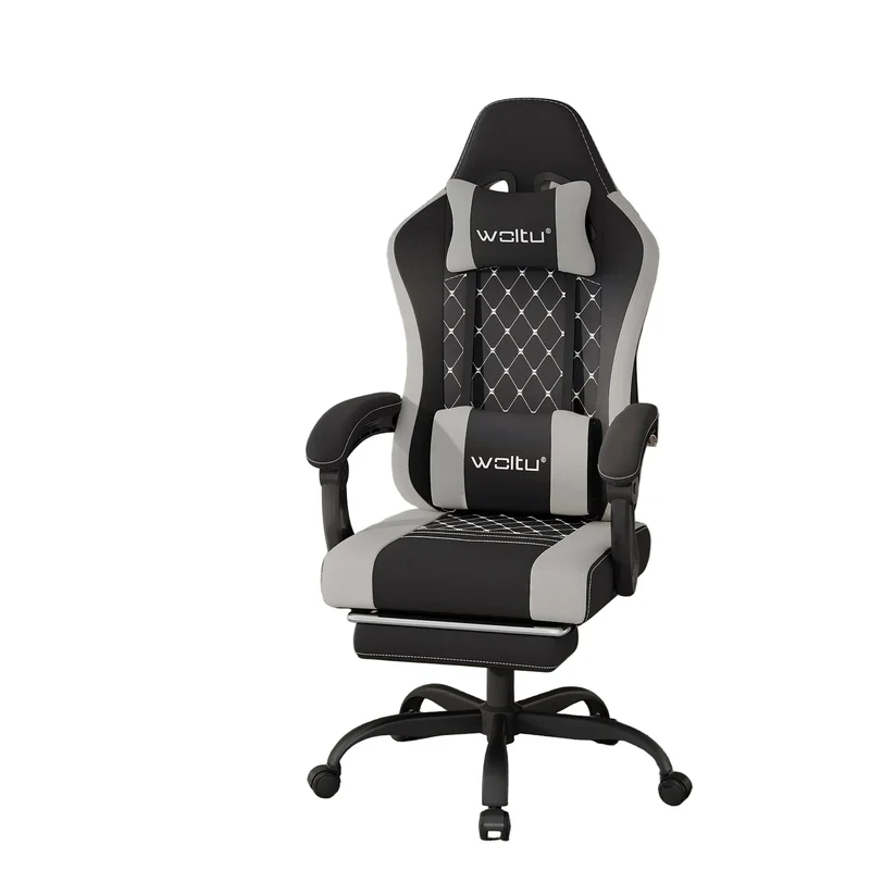 Gaming-Stuhl mit Fußstütze – Drehbar, Verstellbare Kopfstütze – 70 x 70 x 127 cm – Mehrere Farben
