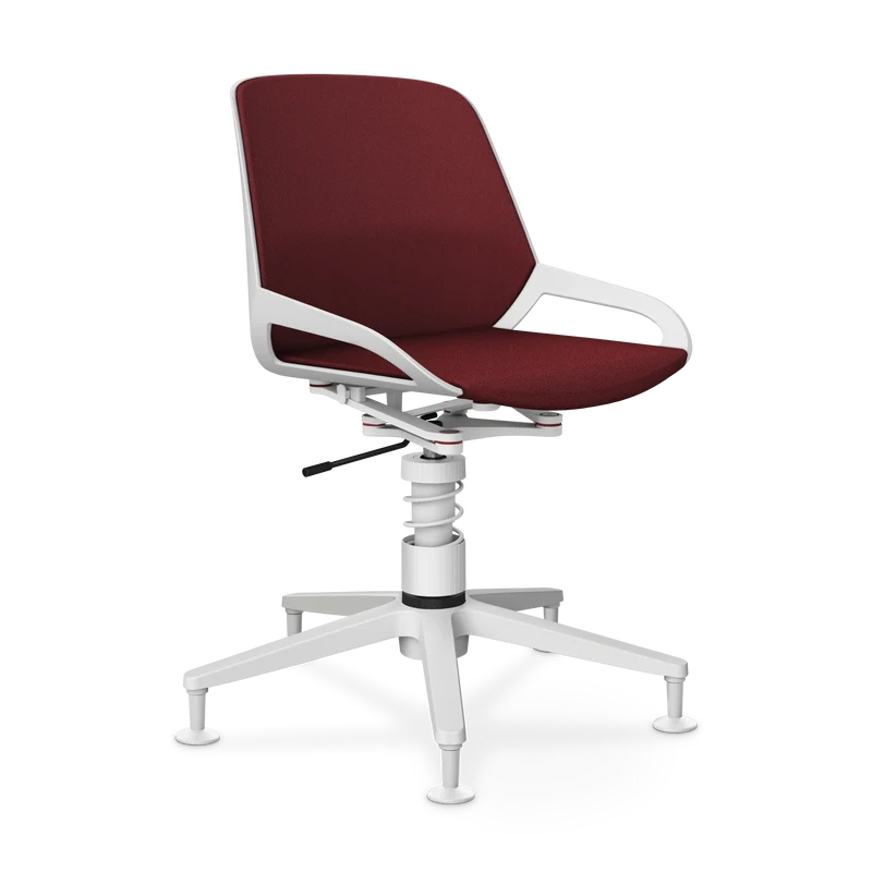 Aeris Numo Task Gestellfarbe weiß Sitzbezug rot meliert