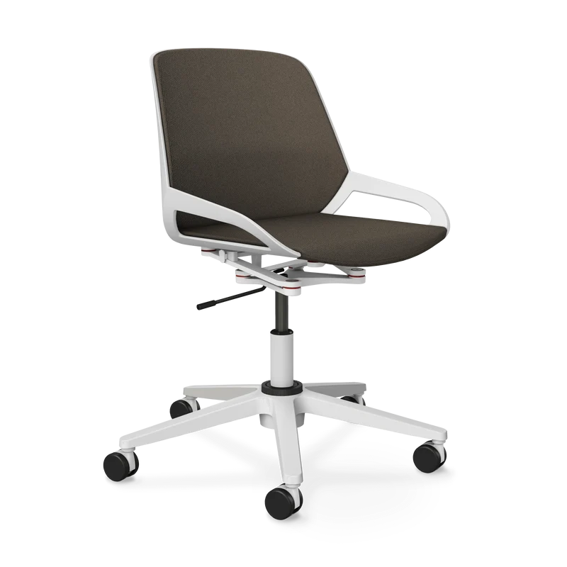 Aeris Numo Task Gestellfarbe weiß Sitzbezug braun meliert