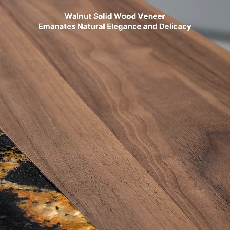 [Coming Soon] Magma, Natural Marble & Wood Top Office Desk (86"x37")