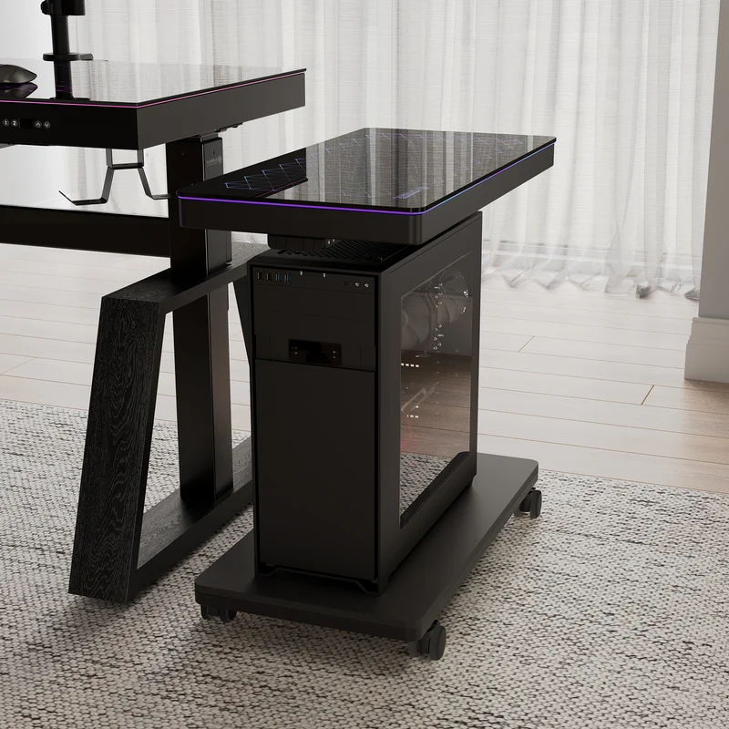 Height-Adjustable Illuminated Panel CPU Cart