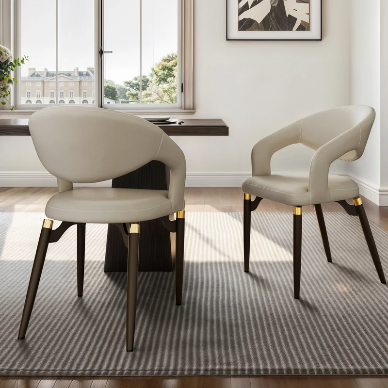 Chantilly Leather Dining Chairs, set of 2