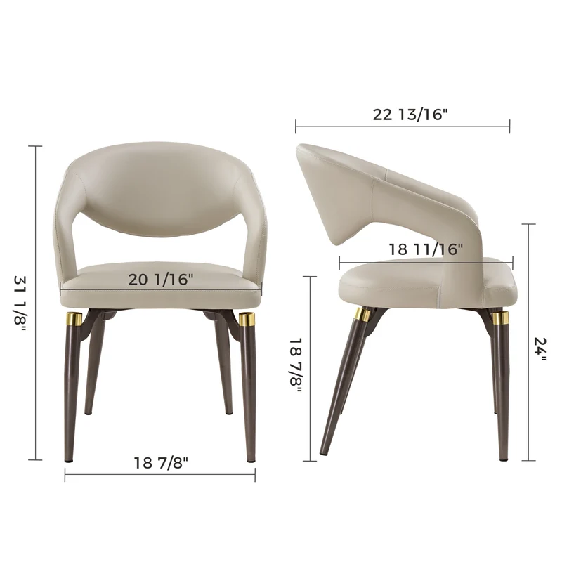 Chantilly Leather Dining Chairs, set of 2