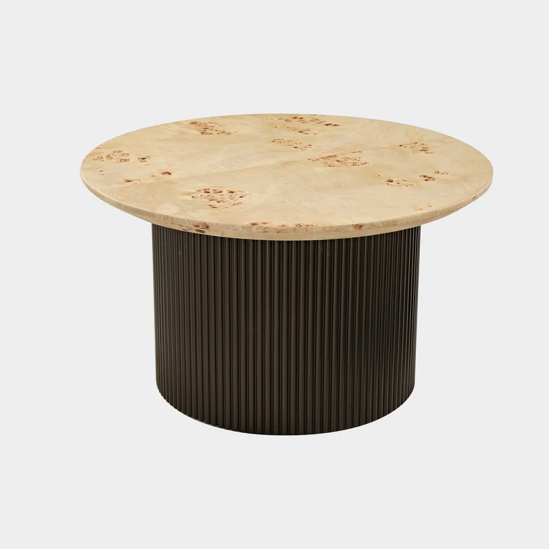 43" Birch Wood Veneer Coffee Table Set of 2