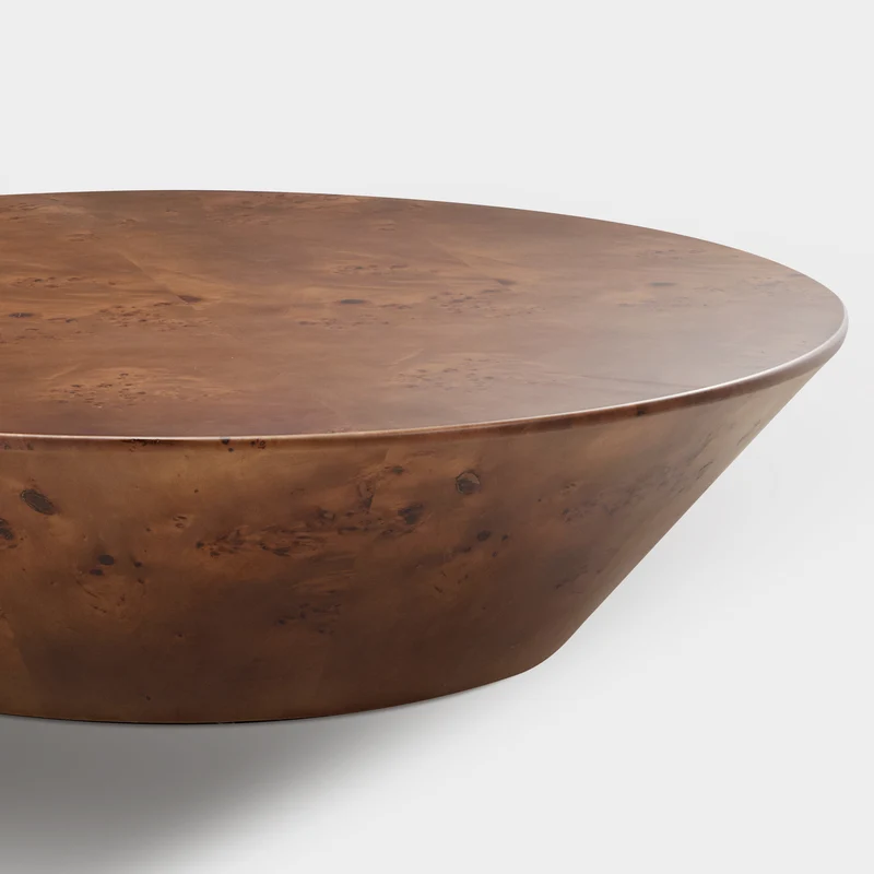 43" Brown Round Coffee Table Set of 2