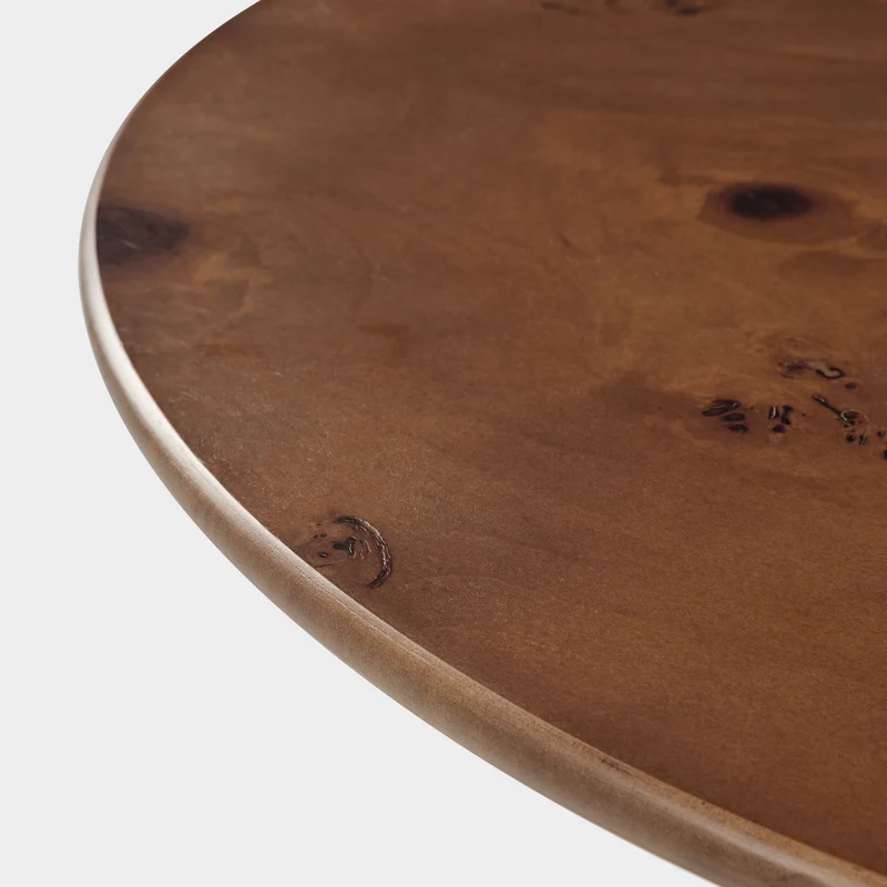 43" Brown Round Coffee Table Set of 2