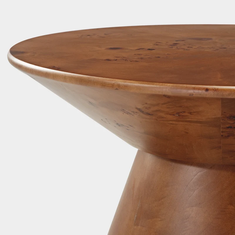 43" Brown Round Coffee Table Set of 2