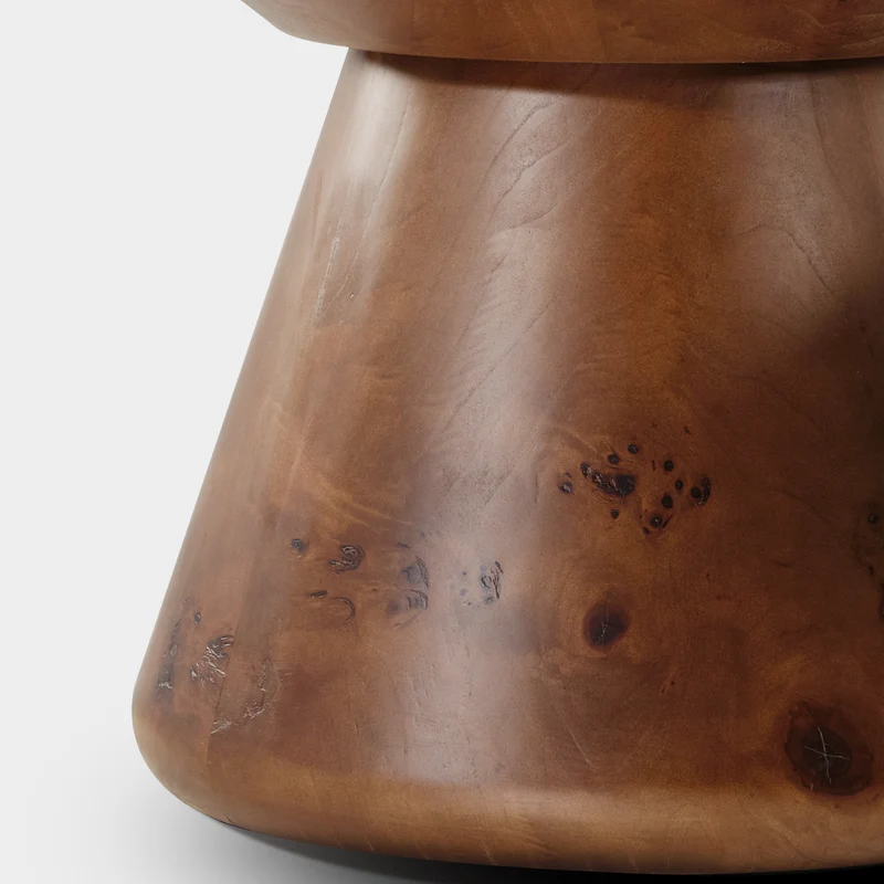 43" Brown Round Coffee Table Set of 2