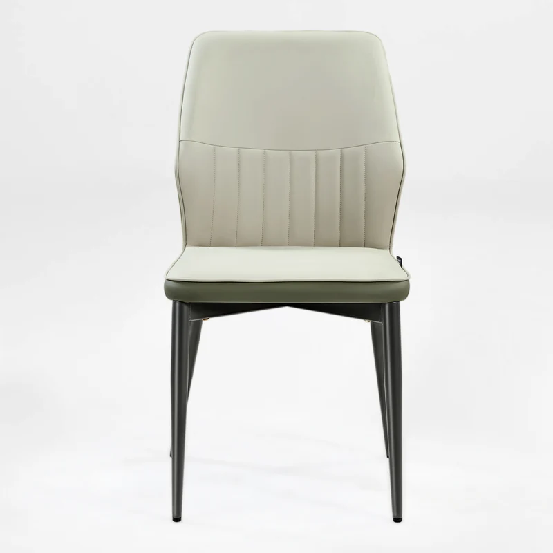 Ember, Upholstered Dining Side Chair Set of 2, Gray & Bottle Green