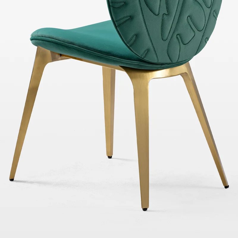 Kataleah, Velvet Dining Side Chairs Set of 2, Green