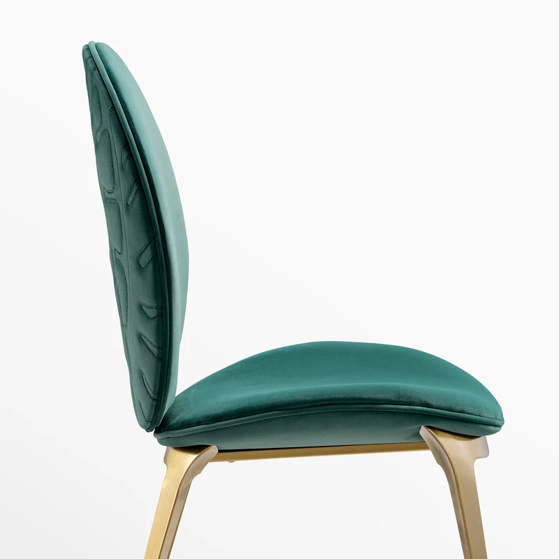 Kataleah, Velvet Dining Side Chairs Set of 2, Green