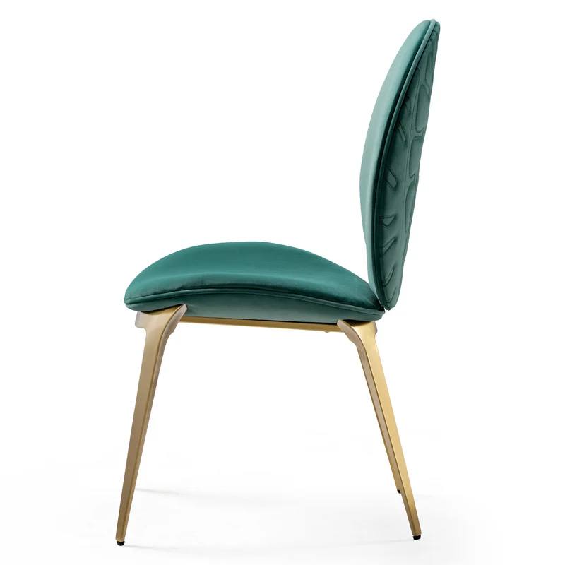 Kataleah, Velvet Dining Side Chairs Set of 2, Green