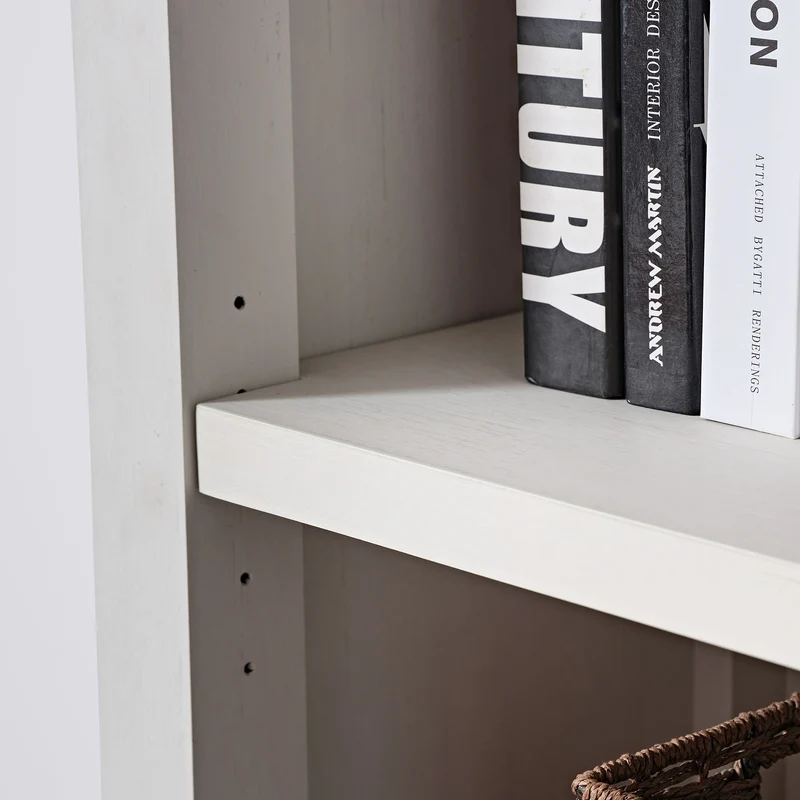 Ark ES, 71'' Display Bookshelf with Storage Cabinet, White