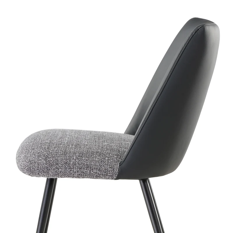 Solace, Upholstered Dining Side Chairs Set of 2, Black Gray