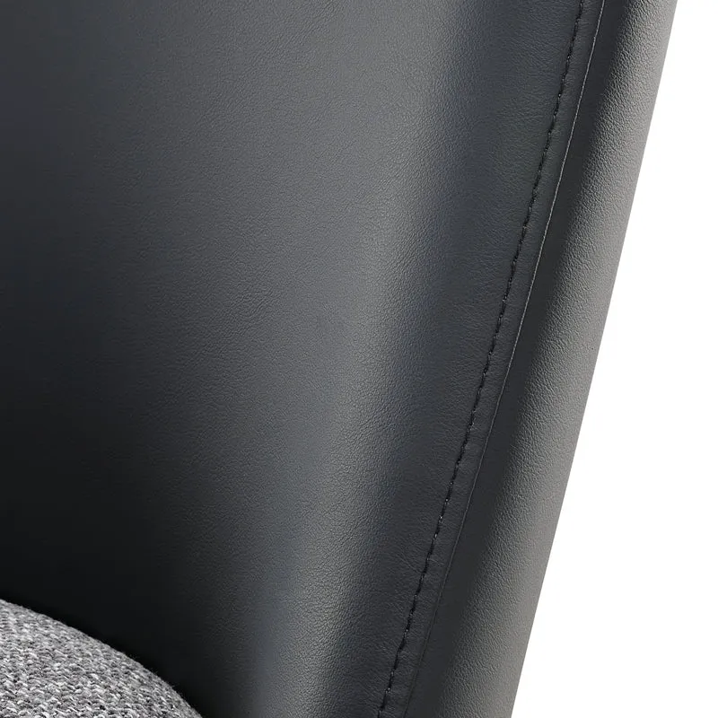 Solace, Upholstered Dining Side Chairs Set of 2, Black Gray