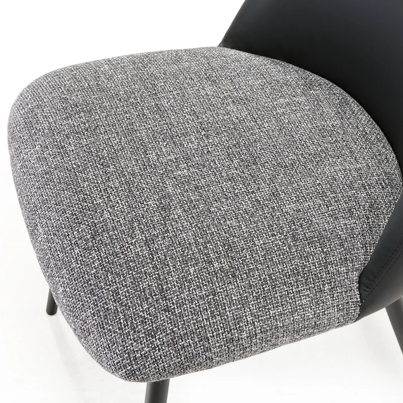 Solace, Upholstered Dining Side Chairs Set of 2, Black Gray