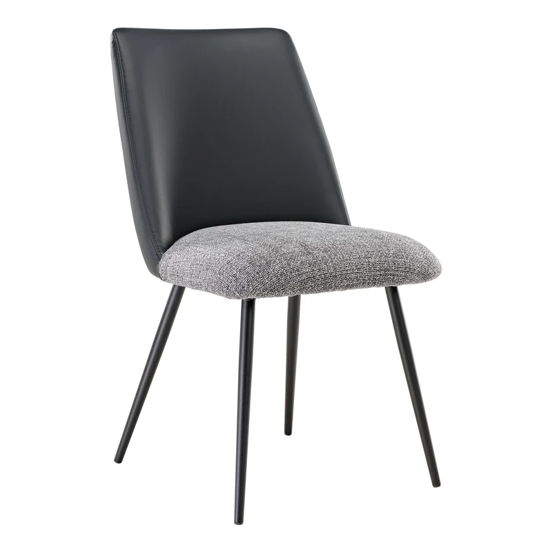 Solace, Upholstered Dining Side Chairs Set of 2, Black Gray