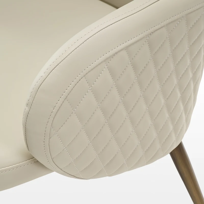 Acalay, Upholstered Dining Arm Chairs Set of 2, Beige