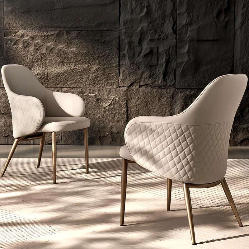 Acalay, Upholstered Dining Arm Chairs Set of 2, Beige