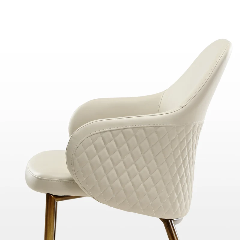Acalay, Upholstered Dining Arm Chairs Set of 2, Beige