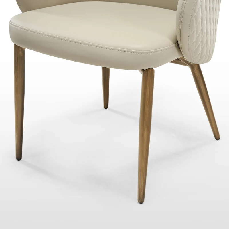 Acalay, Upholstered Dining Arm Chairs Set of 2, Beige