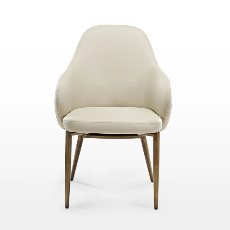 Acalay, Upholstered Dining Arm Chairs Set of 2, Beige