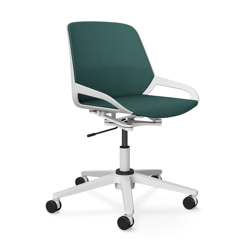 Aeris Numo Task Gestellfarbe weiß Sitzbezug taubenblau meliert