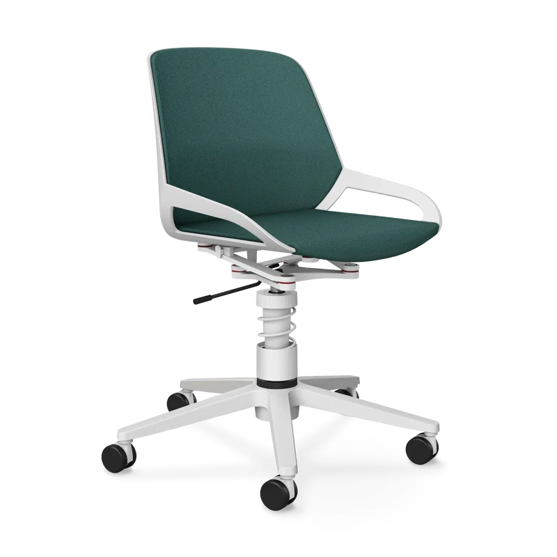 Aeris Numo Task Gestellfarbe weiß Sitzbezug taubenblau meliert