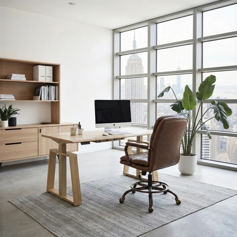 Home Office Set: Ark Lite Standing Desk & PU Leather Chair