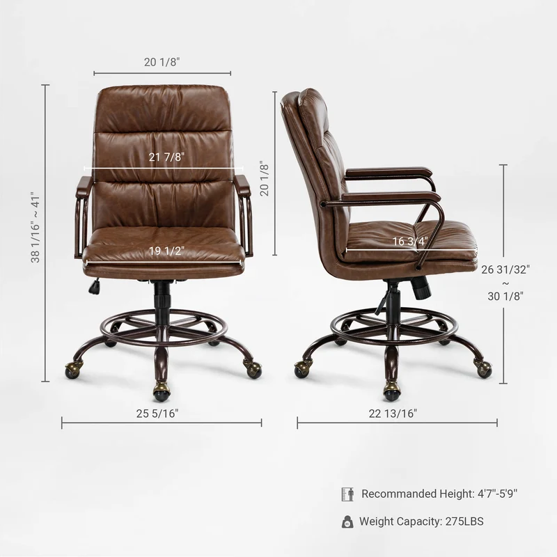 Home Office Set: Ark Lite Standing Desk & PU Leather Chair