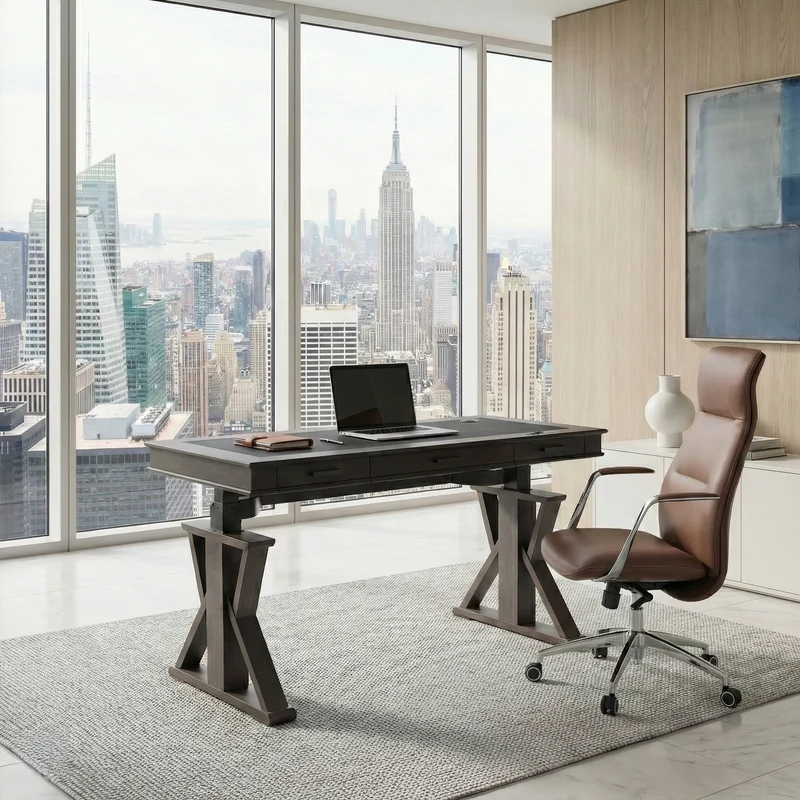 Executive Office Set: Ark X Standing Desk & Executive Office Chair
