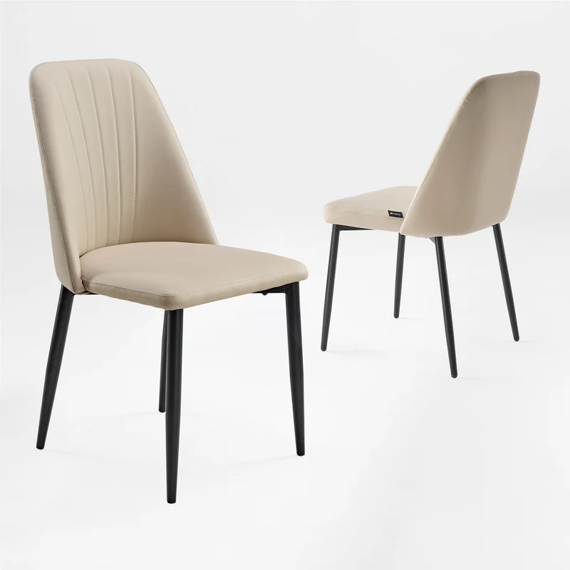 Chester, Upholstered Dining Side Chairs Set of 2, Off-white