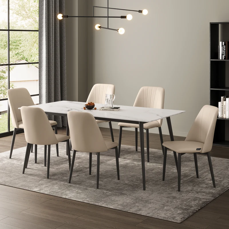 Chester, Upholstered Dining Side Chairs Set of 2, Off-white