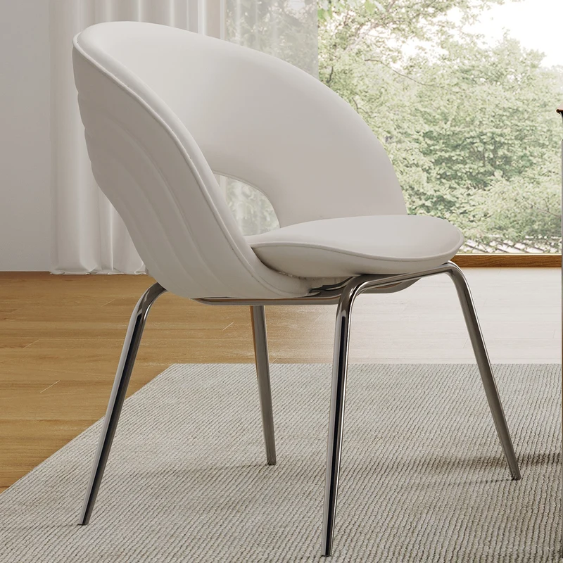 Shanean, Velvet Dining Chair 1 PC, Off-White