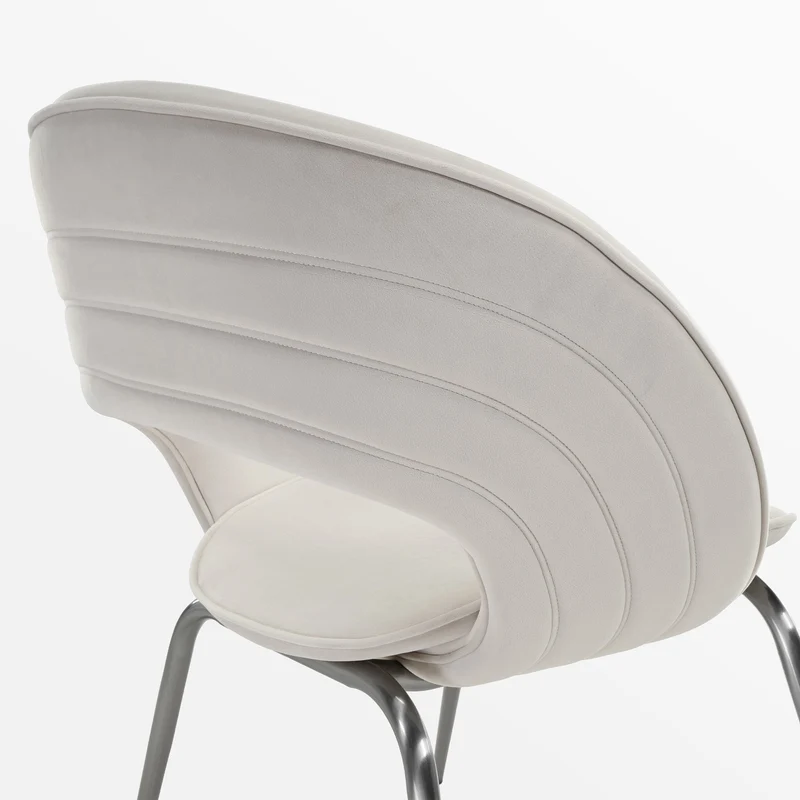 Shanean, Velvet Dining Chair 1 PC, Off-White