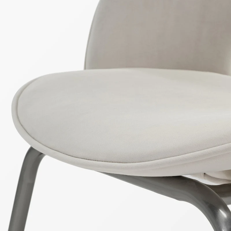 Shanean, Velvet Dining Chair 1 PC, Off-White