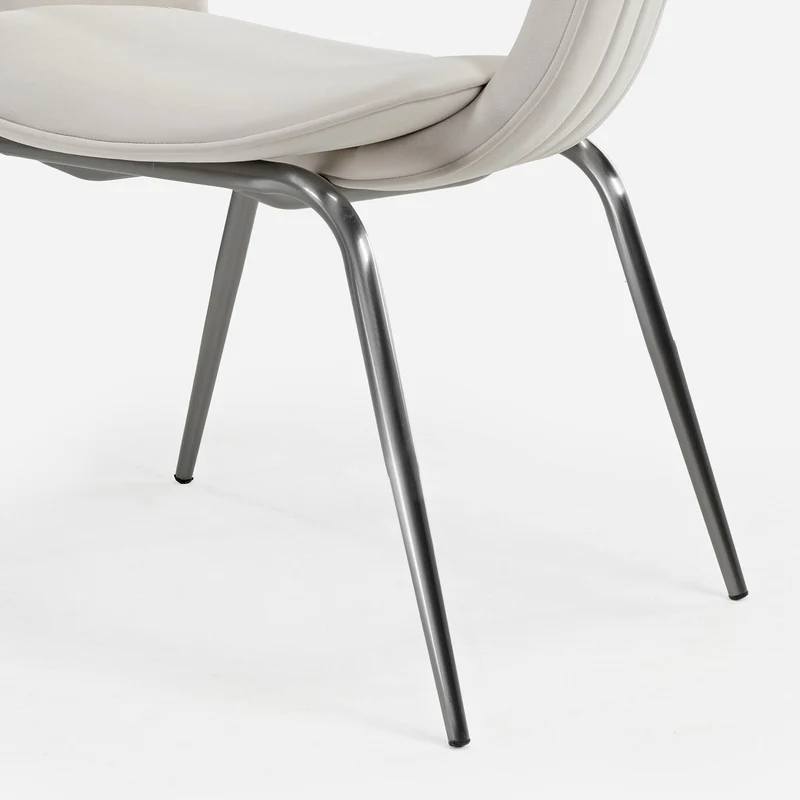 Shanean, Velvet Dining Chair 1 PC, Off-White