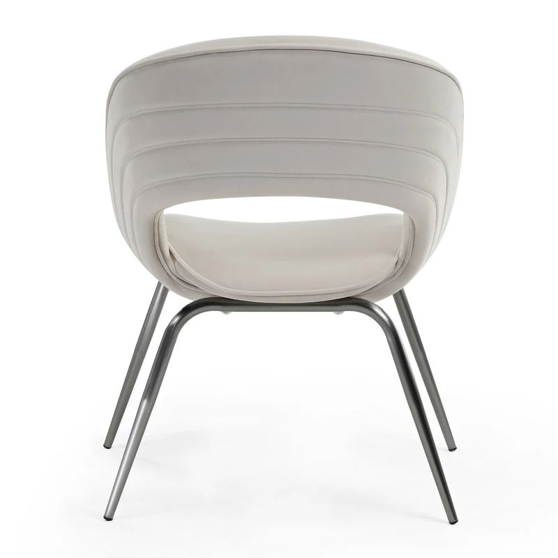 Shanean, Velvet Dining Chair 1 PC, Off-White